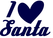 Vel Strijkletters Kerst I Love Santa Flex Donker Marine Blauw - afb. 2