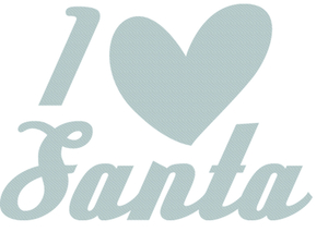Vel Strijkletters Kerst I Love Santa Design Carbon Zilver - afb. 2