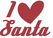 Vel Strijkletters Kerst I Love Santa Design Ruit Rood - afb. 2