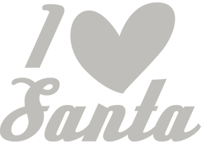 Vel Strijkletters Kerst I Love Santa Flex Heather Grijs - afb. 2