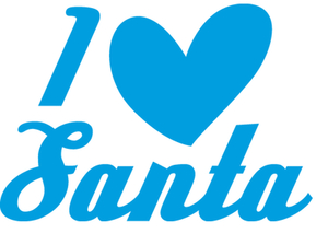 Vel Strijkletters Kerst I Love Santa Polyester Ondergrond Blauw - afb. 2