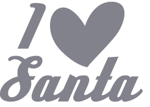 Vel Strijkletters Kerst I Love Santa Polyester Ondergrond Grijs - afb. 2