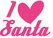 Vel Strijkletters Kerst I Love Santa Polyester Ondergrond Neon Roze - afb. 2