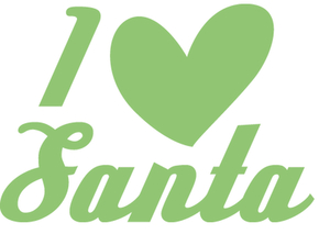 Vel Strijkletters Kerst I Love Santa Polyester Ondergrond Neon Groen - afb. 2