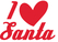 Vel Strijkletters Kerst I Love Santa Polyester Ondergrond Rood - afb. 2