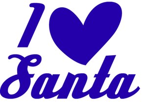Vel Strijkletters Kerst I Love Santa Flex Royal Blauw - afb. 2