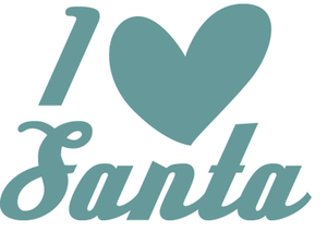 Vel Strijkletters Kerst I Love Santa Flex Turquoise - afb. 2