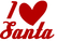 Vel Strijkletters Kerst I Love Santa Flock Donker Rood - afb. 2