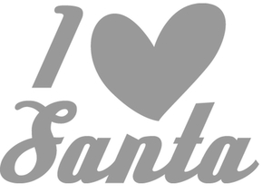 Vel Strijkletters Kerst I Love Santa Flock Grijs - afb. 2