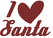 Vel Strijkletters Kerst I Love Santa Holografische Rood - afb. 2