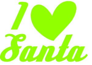 Vel Strijkletters Kerst I Love Santa Reflecterend Groen - afb. 2