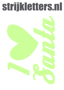 Vel Strijkletters Kerst I Love Santa Glow in the Dark - afb. 1