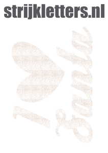 Vel Strijkletters Kerst I Love Santa Glitter White Glitter 444 - afb. 1