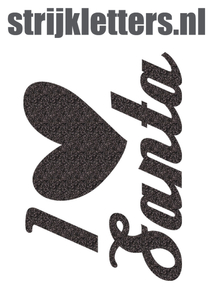 Vel Strijkletters Kerst I Love Santa Glitter Black Glitter 458 - afb. 1