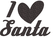 Vel Strijkletters Kerst I Love Santa Glitter Black Glitter 458 - afb. 2