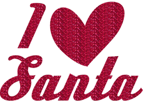 Vel Strijkletters Kerst I Love Santa Glitter Hot Pink - afb. 2