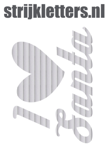 Vel Strijkletters Kerst I Love Santa Glitter Rainbow White 488 - afb. 1