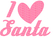 Vel Strijkletters Kerst I Love Santa Glitter Medium Pink - afb. 2