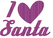 Vel Strijkletters Kerst I Love Santa Glitter Lavender - afb. 2