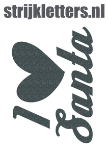 Vel Strijkletters Kerst I Love Santa Glitter Grey Glitter 459 - afb. 1