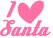 Vel Strijkletters Kerst I Love Santa Glitter Neon Pink Glitter 448 - afb. 2