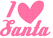 Vel Strijkletters Kerst I Love Santa Glitter Neon roze Glitter - afb. 2