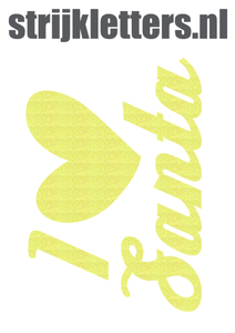 Vel Strijkletters Kerst I Love Santa Glitter Neon Yellow Glitter 446 - afb. 1