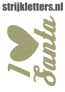 Vel Strijkletters Kerst I Love Santa Glitter Champagne Glitter 490 - afb. 1