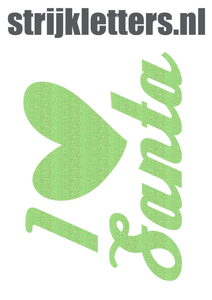 Vel Strijkletters Kerst I Love Santa Glitter Neon Green Glitter 447 - afb. 1