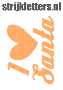 Vel Strijkletters Kerst I Love Santa Glitter Neon Orange Glitter 449 - afb. 1