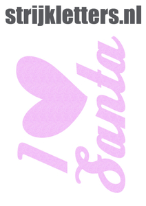 Vel Strijkletters Kerst I Love Santa Glitter Neon Purple 480 - afb. 1