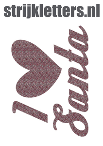 Vel Strijkletters Kerst I Love Santa Glitter Rose Gold Glitter 486 - afb. 1