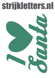 Vel Strijkletters Kerst I Love Santa Glitter Emerald Glitter 427 - afb. 1