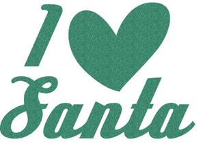Vel Strijkletters Kerst I Love Santa Glitter Emerald Glitter 427 - afb. 2