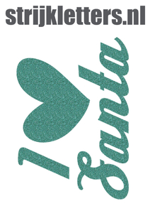 Vel Strijkletters Kerst I Love Santa Glitter Jade Glitter 482 - afb. 1