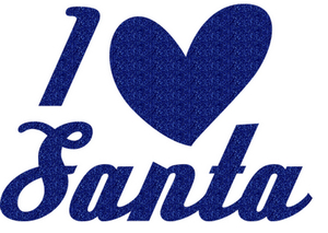 Vel Strijkletters Kerst I Love Santa Glitter Royal Blue Glitter 489 - afb. 2