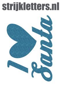 Vel Strijkletters Kerst I Love Santa Glitter Bleu Glitter 454 - afb. 1