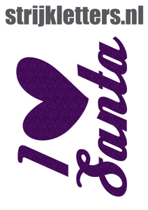 Vel Strijkletters Kerst I Love Santa Glitter Purple Glitter 424 - afb. 1
