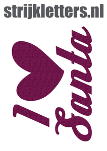 Vel Strijkletters Kerst I Love Santa Glitter Hot Pink Glitter 432 - afb. 1