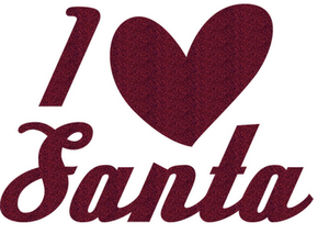 Vel Strijkletters Kerst I Love Santa Glitter Burgundy  Glitter 422 - afb. 2