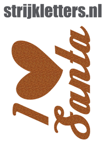 Vel Strijkletters Kerst I Love Santa Glitter Copper 426 - afb. 1