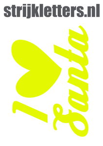 Vel Strijkletters Kerst I Love Santa Glow in the Darg Geel - afb. 1