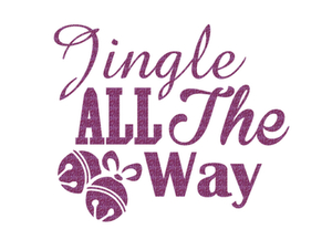 Vel Strijkletters Kerst Jingle All The Way Glitter Roze - afb. 2