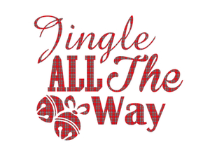 Vel Strijkletters Kerst Jingle All The Way Design Ruit Rood - afb. 2