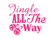 Vel Strijkletters Kerst Jingle All The Way Polyester Ondergrond Neon Roze - afb. 2