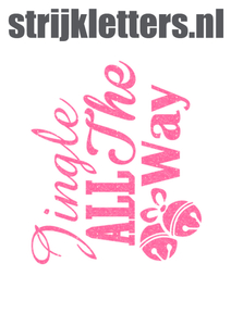Vel Strijkletters Kerst Jingle All The Way Glitter Neon Pink Glitter 448 - afb. 1