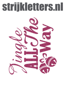 Vel Strijkletters Kerst Jingle All The Way Glitter Pink Glitter 457 - afb. 1