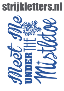 Vel Strijkletters Kerst Meet Me Under The Mistletoe Glitter Blauw - afb. 1