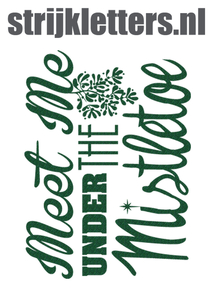 Vel Strijkletters Kerst Meet Me Under The Mistletoe Glitter Groen - afb. 1