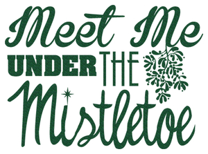 Vel Strijkletters Kerst Meet Me Under The Mistletoe Glitter Groen - afb. 2